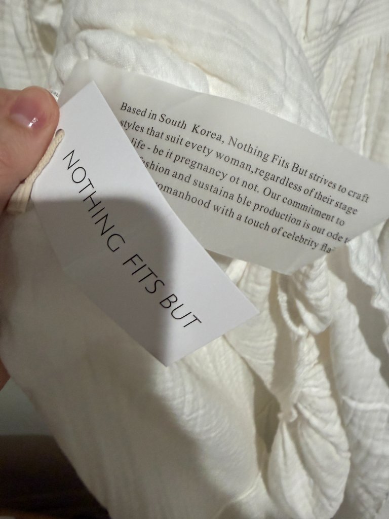 Nwt Nothing Fits But Seine Dress White Gauze Puff Sleeve Tiered Maxi L/Xl — image 8 of 8